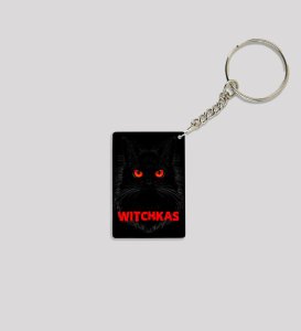 Stylish WITCHKAS Black Cat Collectible Printed Keychain Pack of 2