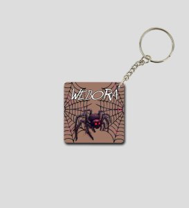 Dark Webora Spider Artwork with Web Printed Keychain Pack of 2